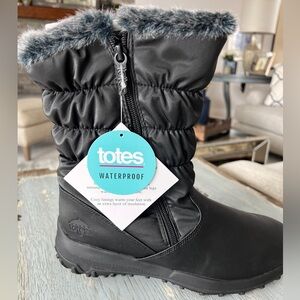 Totes Henrique Waterproof Black Snow Boots